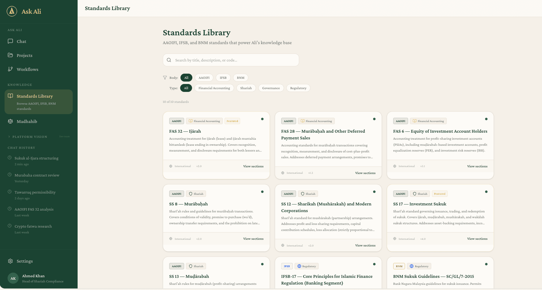 Ask Ali — Standards Library